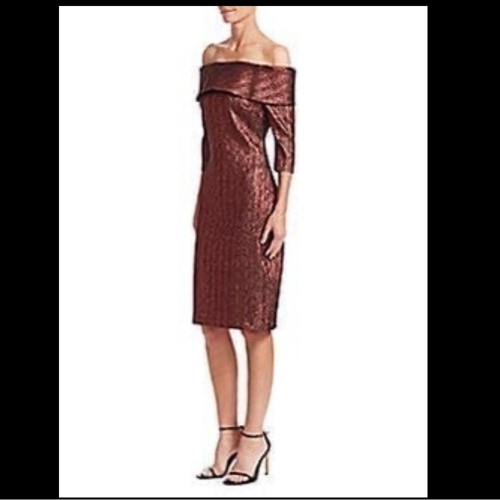 Teri Jon Designer Off-Shoulder Cocktail Dress
